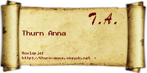 Thurn Anna névjegykártya